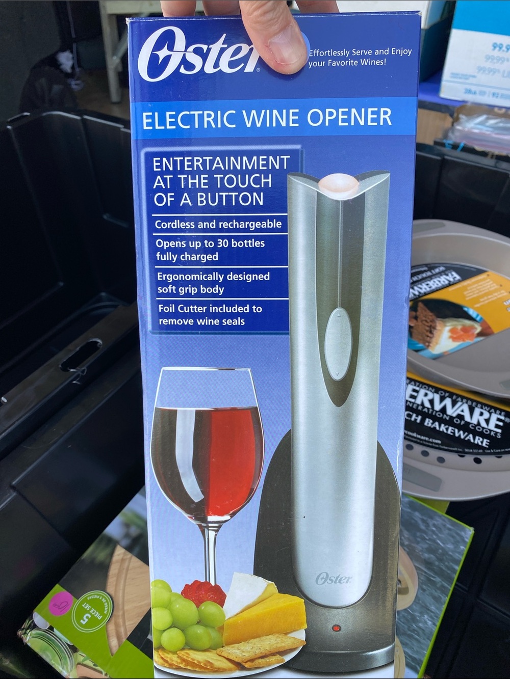 Oster Electric Wine Opener in Silver and Black